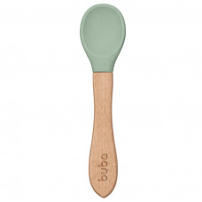 COLHER DE SILICONE E BAMBU - VERDE