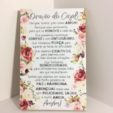 PLACA DE MESA DECORADA - ORAÇÃO DO CASAL