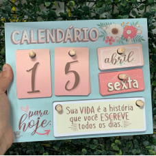 CALENDÁRIO PERMANENTE DE MESA - VERDE E ROSA