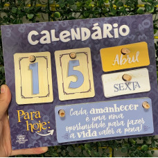 CALENDÁRIO PERMANENTE DE MESA - AZUL E AMARELO