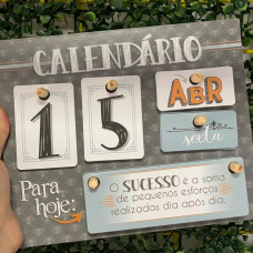 CALENDÁRIO PERMANENTE DE MESA - CINZA